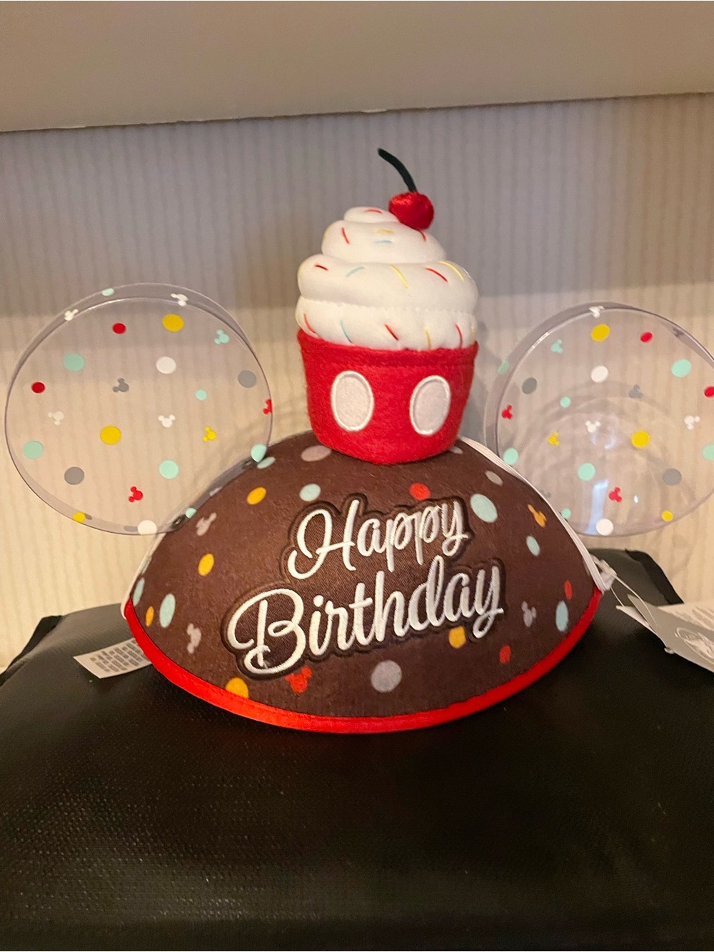 NWT Disney Happy Birthday Cupcake Mickey Mouse Ear Hat Disney World Parks
